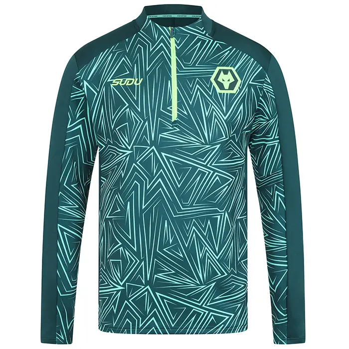 Wolverhampton Wanderers Fan Shop | 2025-26 Away Pre Match 1/4 Zip – Dark Green Collection Official Wolves Fan Gear